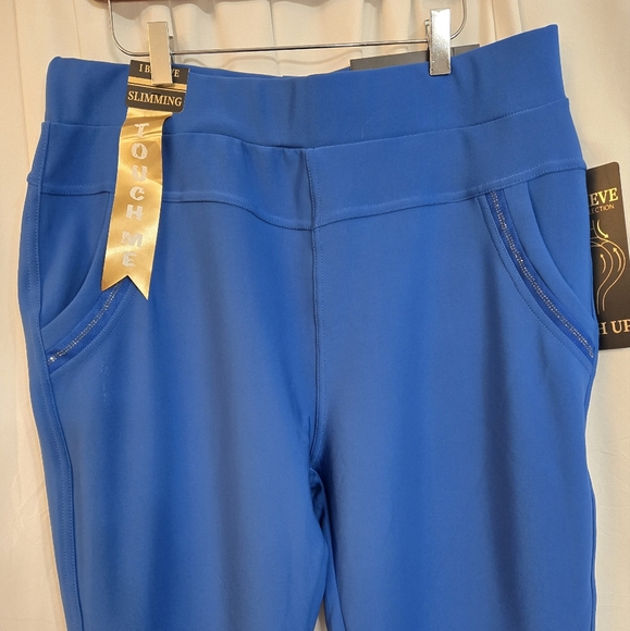 I Believe Super Soft Slimming Cobalt Blue Pants Size 3X NWT - Picture 1 of 7